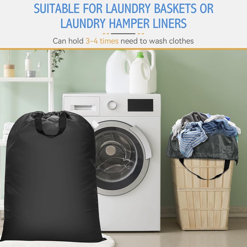 Isink Extra Large Laundry Bag With Handles, Heavy Duty, Travel Laundry Bag for Dirty Clothes, 28" x 40" (Black) - Image 5